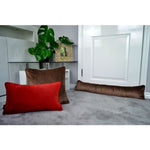 Load image into Gallery viewer, McAlister Textiles Matt Rust Red Orange Piped Velvet Cushion Cushions and Covers