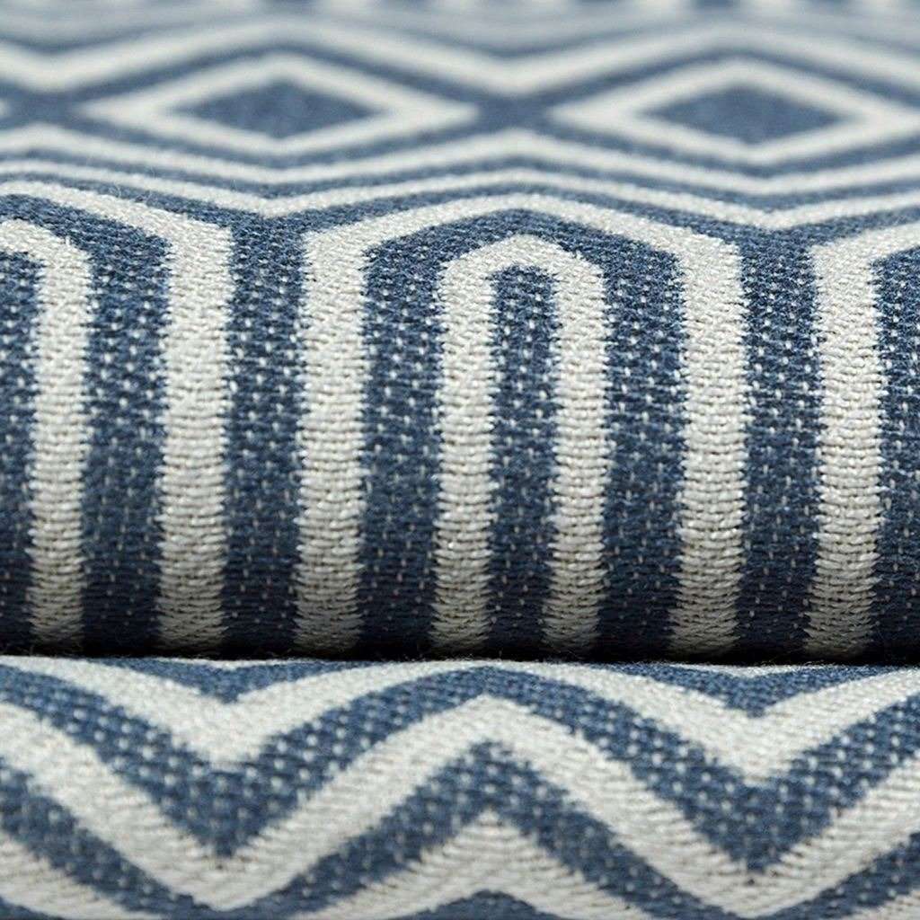Navy Blue Geometric Striped Fabric By The Metre McAlister Textiles navy-blue-geometric-striped-fabric-by-the-metre-mcalister-textiles