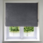 Load image into Gallery viewer, McAlister Textiles Matt Charcoal Grey Velvet Roman Blind Roman Blinds