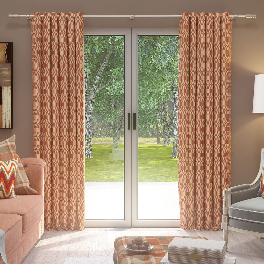 McAlister Textiles Colorado Geometric Burnt Orange Curtains mw_product_option_cloned 