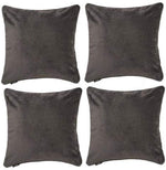 Load image into Gallery viewer, McAlister Textiles Matt Charcoal Grey Velvet 43cm x 43cm Contrast Piped Cushion Sets Cushions and Covers 
