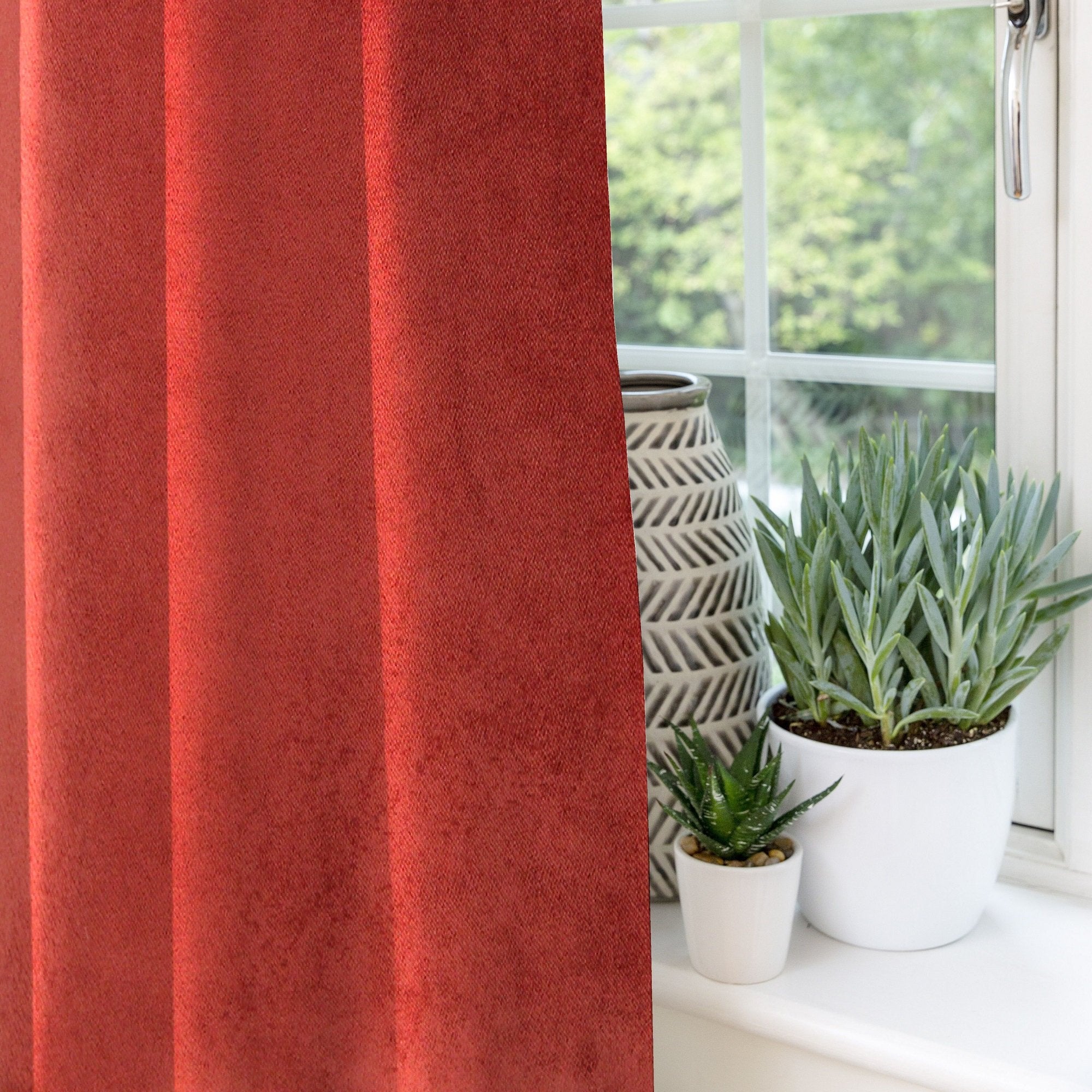 McAlister Textiles Matt Rust Red Orange Velvet Curtains Tailored Curtains 