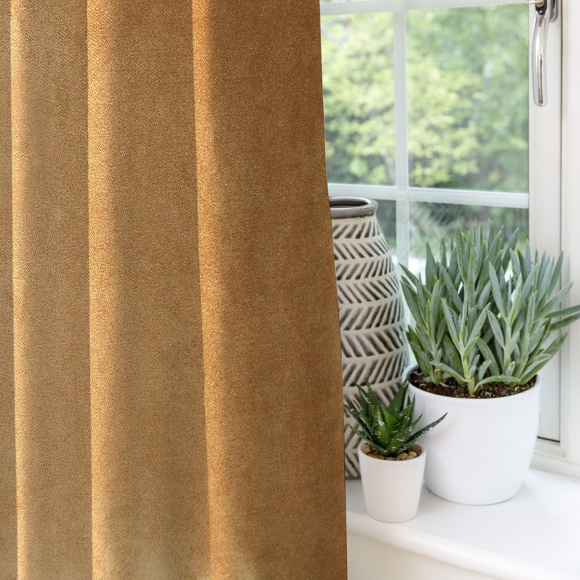 McAlister Textiles Matt Caramel Gold Velvet Curtains Tailored Curtains 