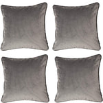 Load image into Gallery viewer, McAlister Textiles Matt Soft Silver Velvet 43cm x 43cm Contrast Piped Cushion Sets Cushions and Covers 
