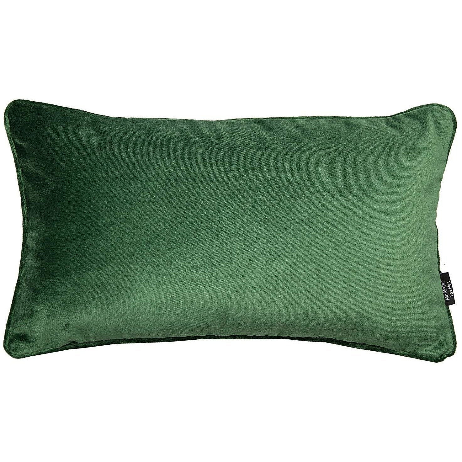 McAlister Textiles Matt Moss Green Piped Velvet Cushion Cushions and Covers 