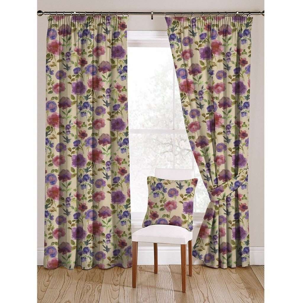 McAlister Textiles Renoir Floral Violet Purple Velvet Curtains mw_product_option_cloned 
