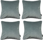 Load image into Gallery viewer, McAlister Textiles Matt Dove Grey Velvet 43cm x 43cm Piped Cushion Sets Cushions and Covers 
