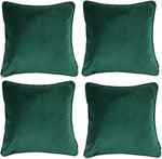 Load image into Gallery viewer, McAlister Textiles Matt Emerald Green Velvet 43cm x 43cm Piped Cushion Sets Cushions and Covers 
