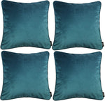 Load image into Gallery viewer, McAlister Textiles Matt Blue Teal Velvet 43cm x 43cm Piped Cushion Sets Cushions and Covers 
