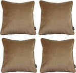 Load image into Gallery viewer, McAlister Textiles Matt Caramel Gold Velvet 43cm x 43cm Piped Cushion Sets Cushions and Covers 
