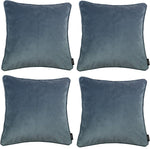 Load image into Gallery viewer, McAlister Textiles Matt Petrol Blue Velvet 43cm x 43cm Piped Cushion Sets Cushions and Covers 
