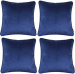 Load image into Gallery viewer, McAlister Textiles Matt Navy Blue Velvet 43cm x 43cm Piped Cushion Sets Cushions and Covers 
