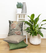 Load image into Gallery viewer, McAlister Textiles Blooma Green, Pink and Ochre Floral Cushion Cushions and Covers 
