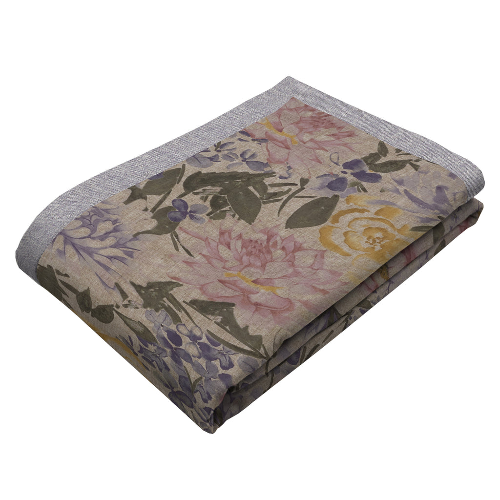 McAlister Textiles Blooma Purple, Pink and Ochre Floral Throw Blanket & Runners Throws and Runners 