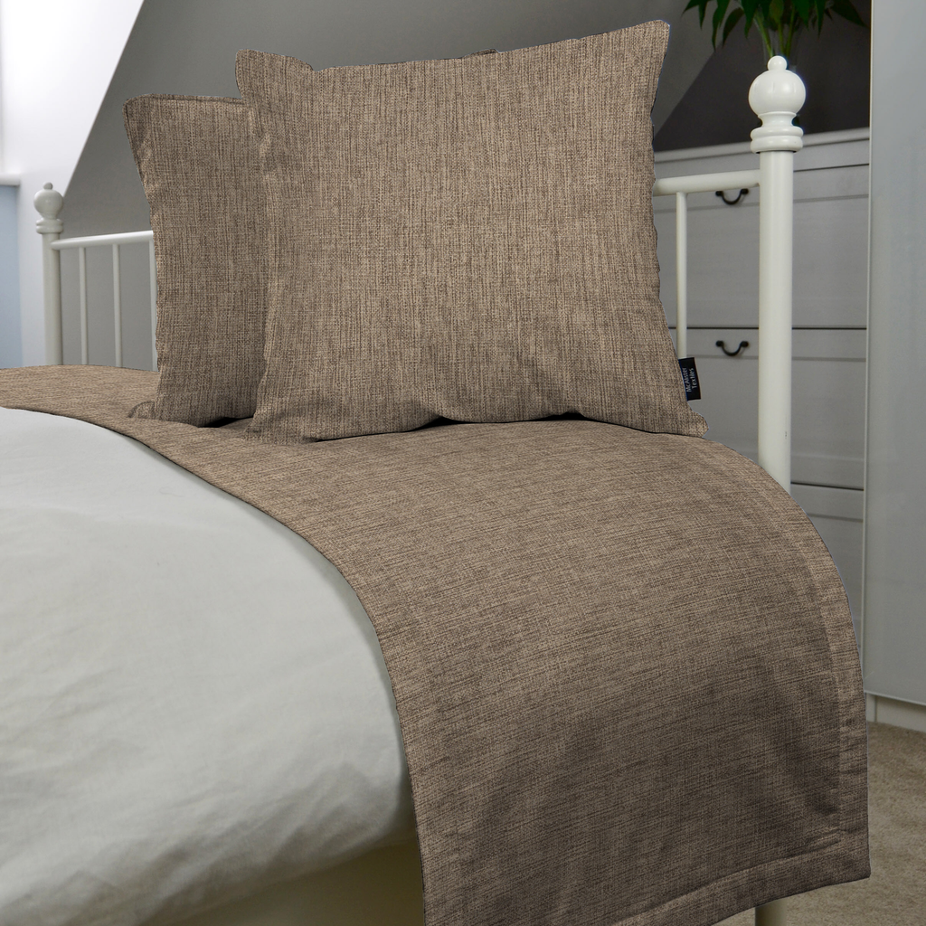 McAlister Textiles Capri Chocolate Brown Bed Runners Throws and Runners 