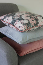 Load image into Gallery viewer, McAlister Textiles Matt Dove Grey Piped Velvet Cushion Cushions and Covers 
