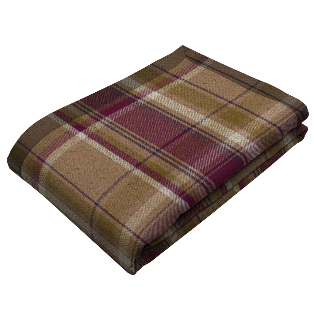 McAlister Textiles Heritage Purple + Green Tartan Throws & Runners Throws and Runners 
