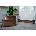 Load image into Gallery viewer, McAlister Textiles Matt Mocha Brown Piped Velvet Cushion Cushions and Covers 
