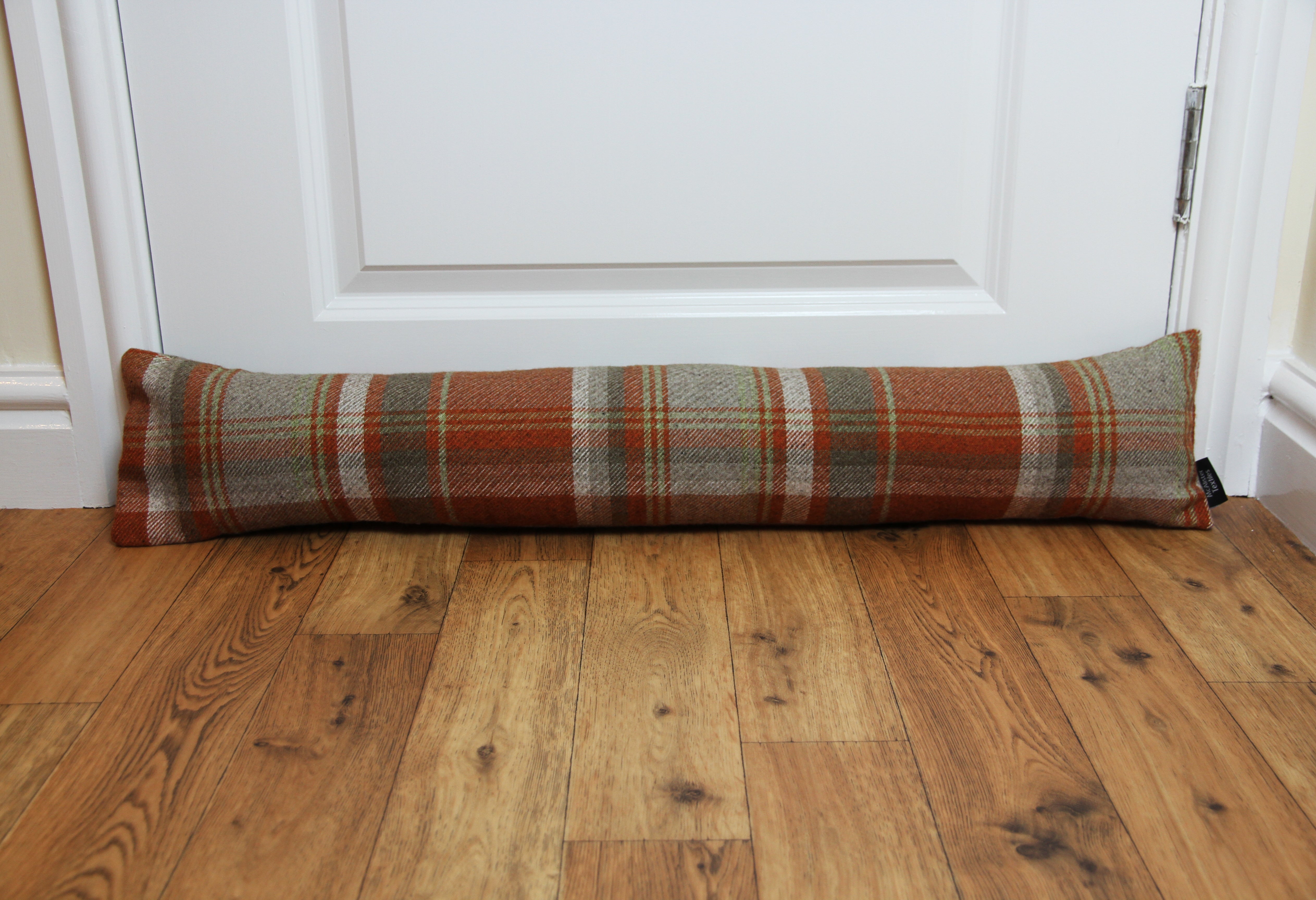 McAlister Textiles Heritage Burnt Orange + Grey Tartan Draught Excluder Draught Excluders 