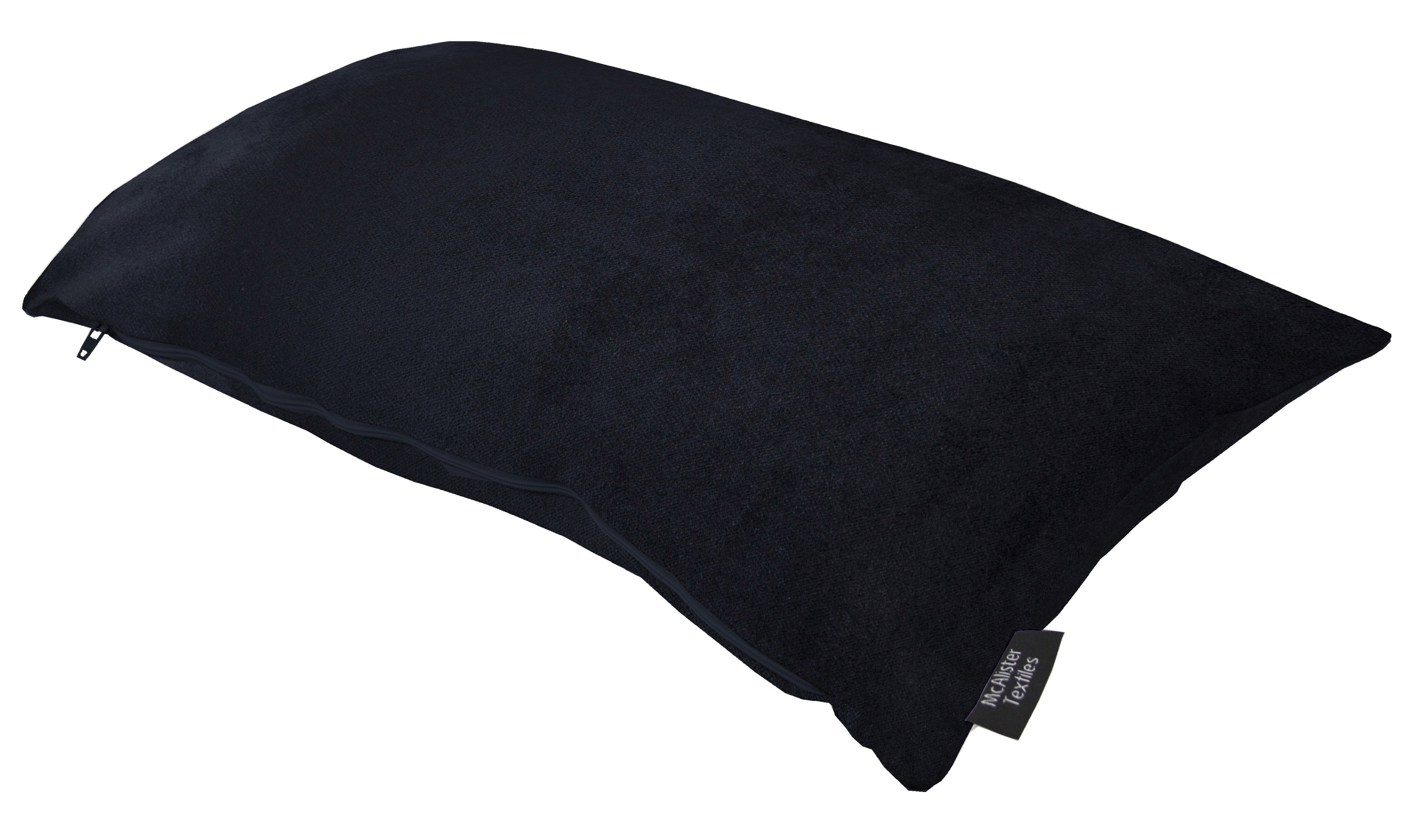 McAlister Textiles Matt Black Velvet Modern Look Plain Cushion Cushions and Covers 