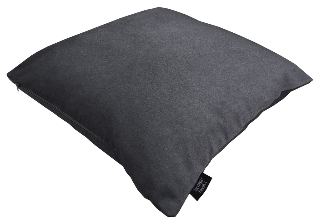 McAlister Textiles Matt Charcoal Velvet Modern Look Plain Cushion Cushions and Covers 