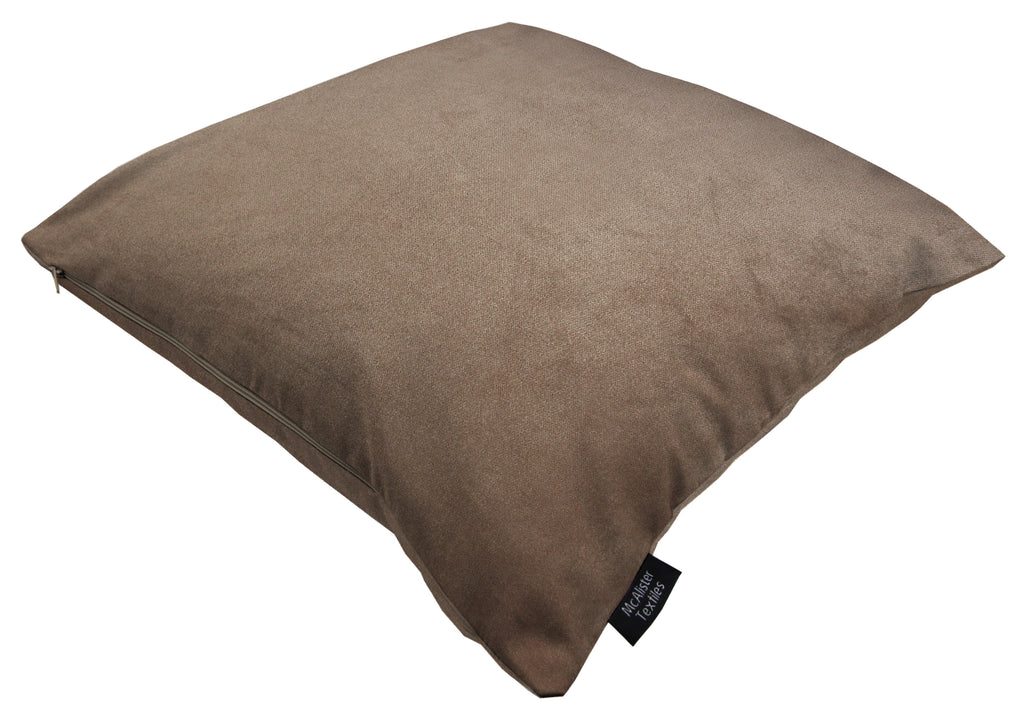McAlister Textiles Matt Mocha Velvet Modern Look Plain Cushion Cushions and Covers 