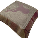 Load image into Gallery viewer, McAlister Textiles Stag Purple + Green Tartan 43cm x 43cm Cushion Set Cushions and Covers 
