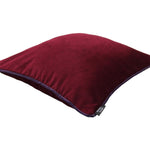 Load image into Gallery viewer, McAlister Textiles Matt Wine Red Contrast Piped Velvet Cushion Cushions and Covers 
