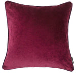 Load image into Gallery viewer, McAlister Textiles Matt Wine Red Velvet 43cm x 43cm Contrast Piped Cushion Sets Cushions and Covers 
