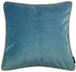 Load image into Gallery viewer, McAlister Textiles Matt Duck Egg Blue Velvet 43cm x 43cm Contrast Piped Cushion Sets Cushions and Covers 
