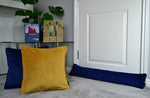 Load image into Gallery viewer, McAlister Textiles Matt Ochre Yellow Velvet 43cm x 43cm Piped Cushion Sets Cushions and Covers 
