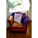 Load image into Gallery viewer, McAlister Textiles Matt Aubergine Purple Piped Velvet Cushion Cushions and Covers 
