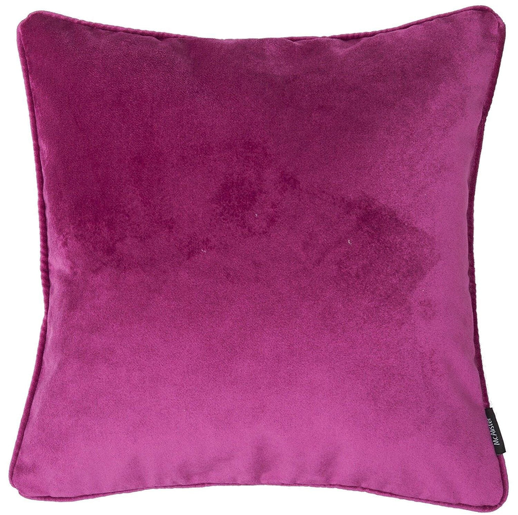 McAlister Textiles Matt Fuchsia Pink Velvet 43cm x 43cm Piped Cushion Sets Cushions and Covers 