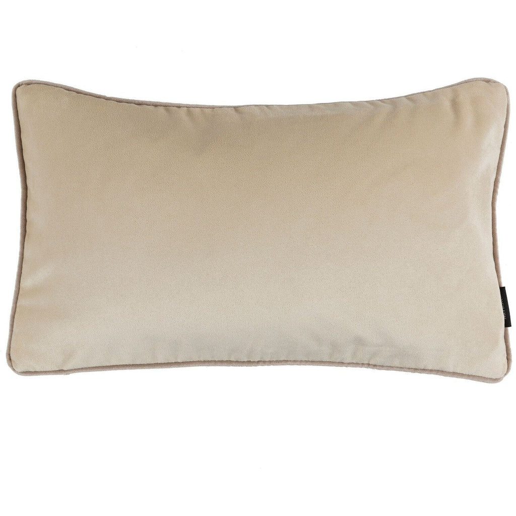 McAlister Textiles Matt Champagne Gold Contrast Piped Velvet Cushion Cushions and Covers 