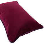 Load image into Gallery viewer, McAlister Textiles Matt Wine Red Contrast Piped Velvet Cushion Cushions and Covers 
