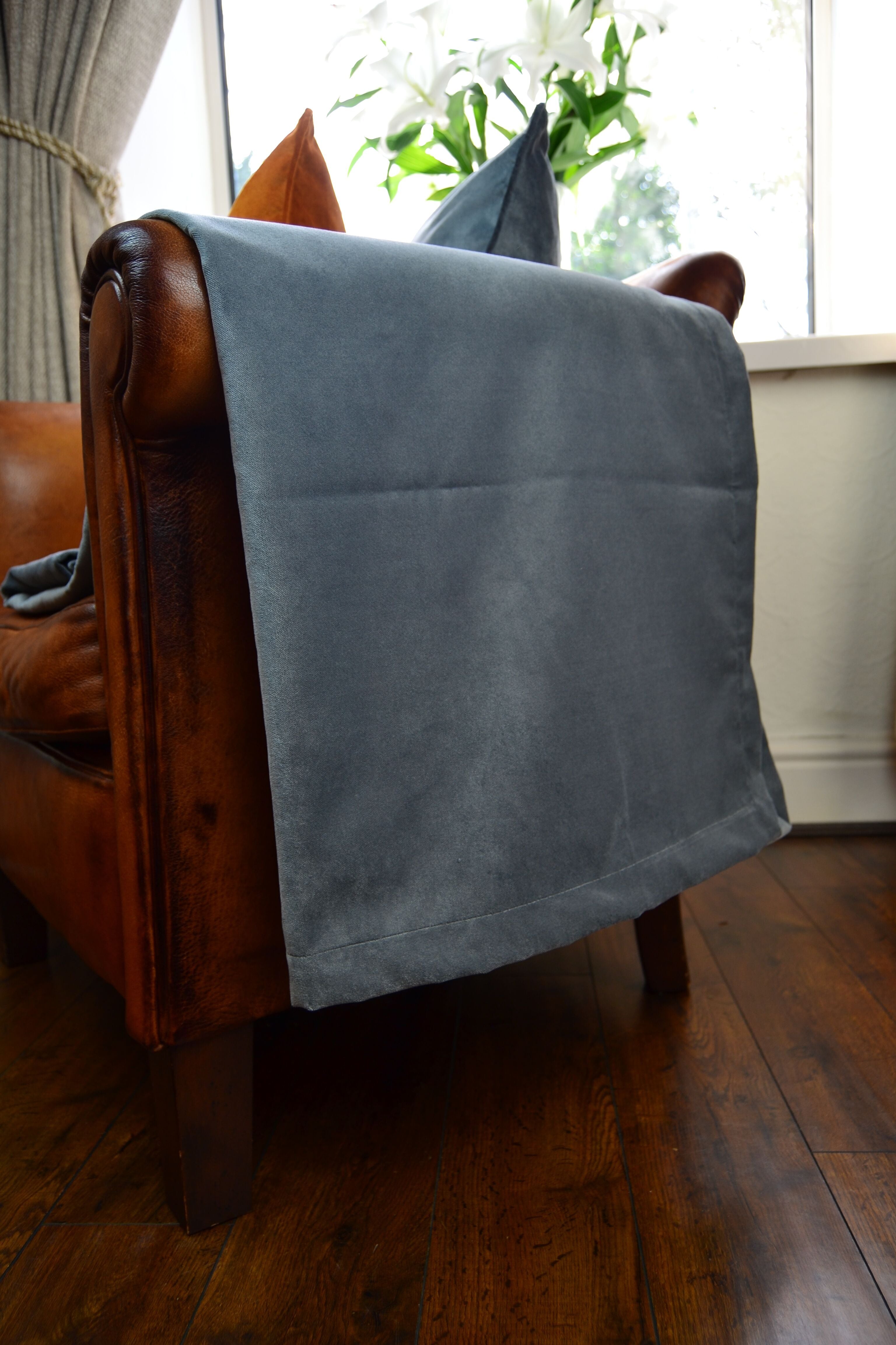 McAlister Textiles Matt Soft Silver Velvet 43cm x 43cm Contrast Piped Cushion Sets Cushions and Covers 