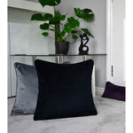 Load image into Gallery viewer, McAlister Textiles Matt Black Piped Velvet Cushion Cushions and Covers 
