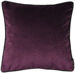 Load image into Gallery viewer, McAlister Textiles Matt Aubergine Purple Velvet 43cm x 43cm Piped Cushion Sets Cushions and Covers 
