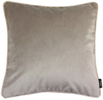 Load image into Gallery viewer, McAlister Textiles Matt Beige Mink Velvet 43cm x 43cm Contrast Piped Cushion Sets Cushions and Covers 
