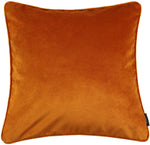 Load image into Gallery viewer, McAlister Textiles Matt Burnt Orange Velvet 43cm x 43cm Piped Cushion Sets Cushions and Covers 
