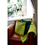 Load image into Gallery viewer, McAlister Textiles Matt Lime Green Piped Velvet Cushion Cushions and Covers 
