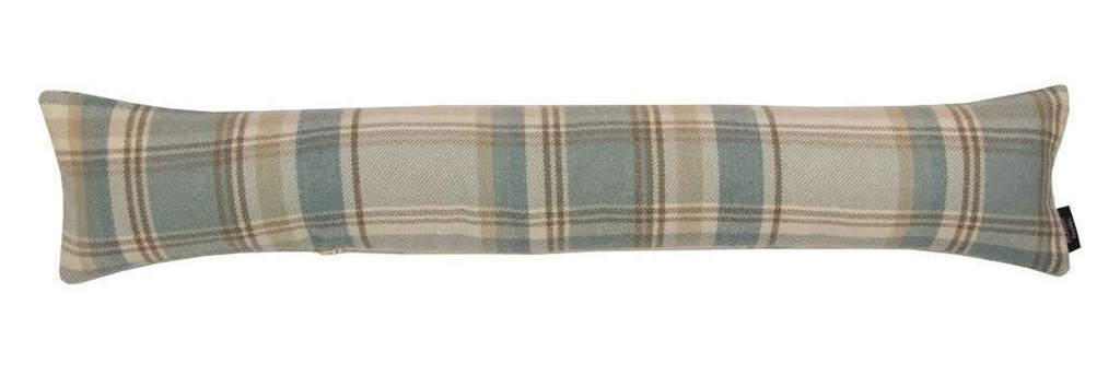 McAlister Textiles Heritage Duck Egg Blue Tartan Draught Excluder Draught Excluders 