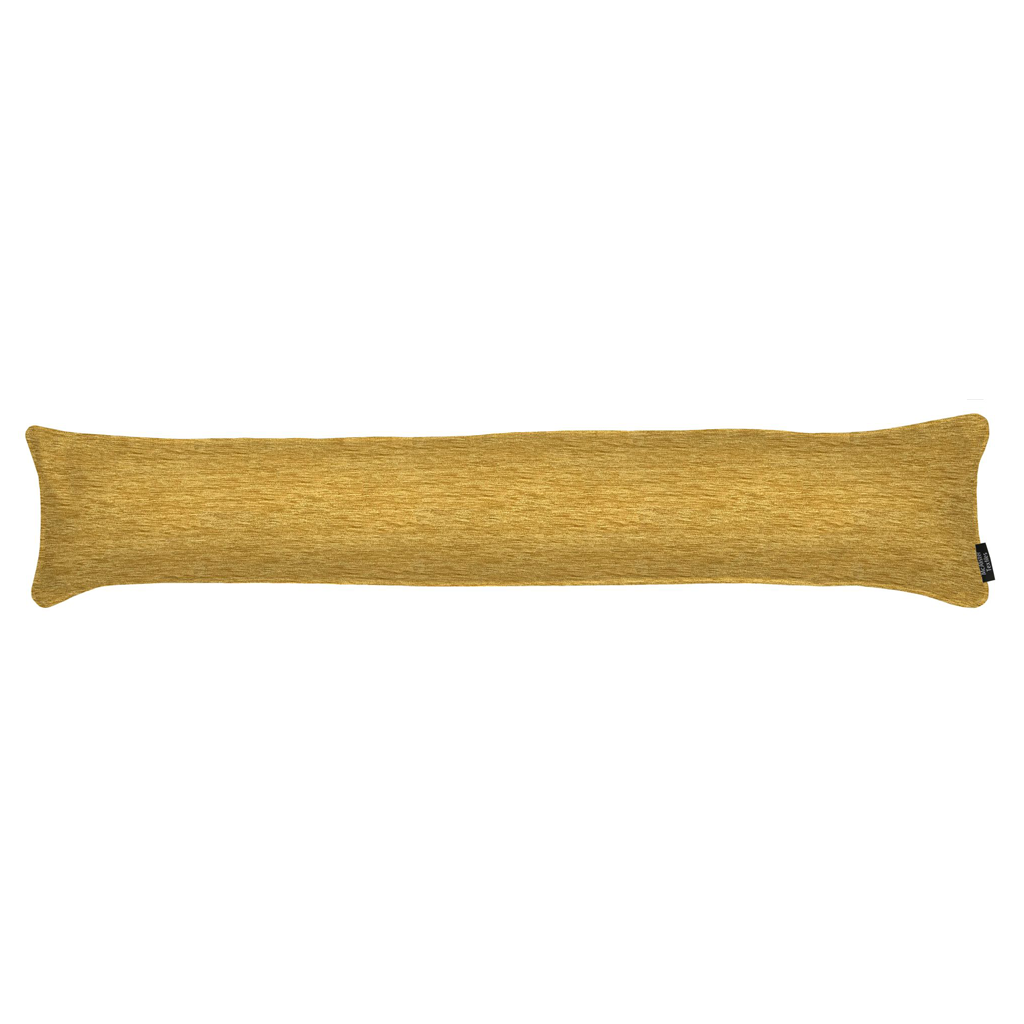 McAlister Textiles Plain Chenille Yellow Draught Excluder Draught Excluders 