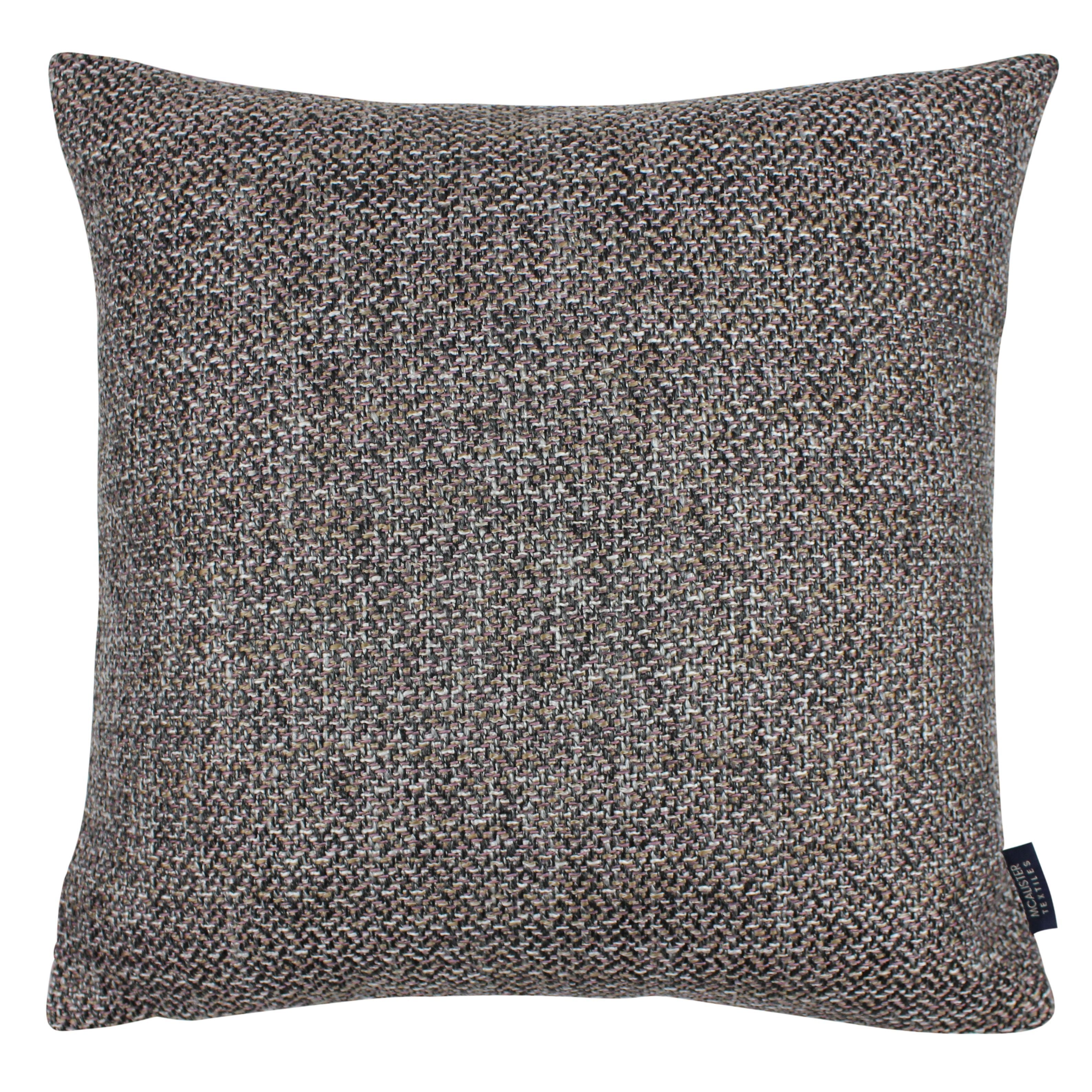 McAlister Textiles Lewis Tweed Cushion Grey Heather and Pink Cushions and Covers Cover Only 43cm x 43cm 