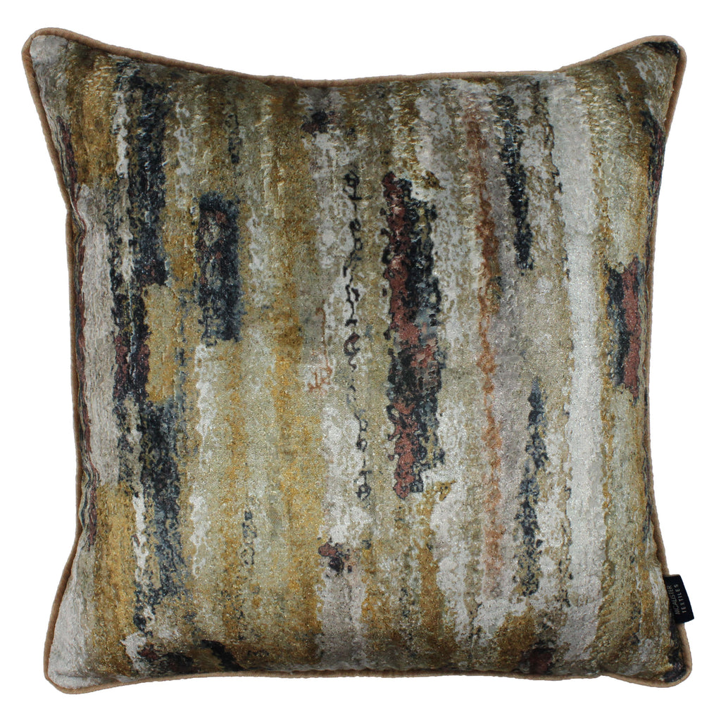 McAlister Textiles Aura Ochre Printed Velvet Cushions Cushions and Covers Cover Only 43cm x 43cm 