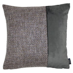 Load image into Gallery viewer, McAlister Textiles Lewis Velvet Border Tweed Cushion Grey Heather and Charcoal Cushions and Covers Cover Only 43cm x 43cm 
