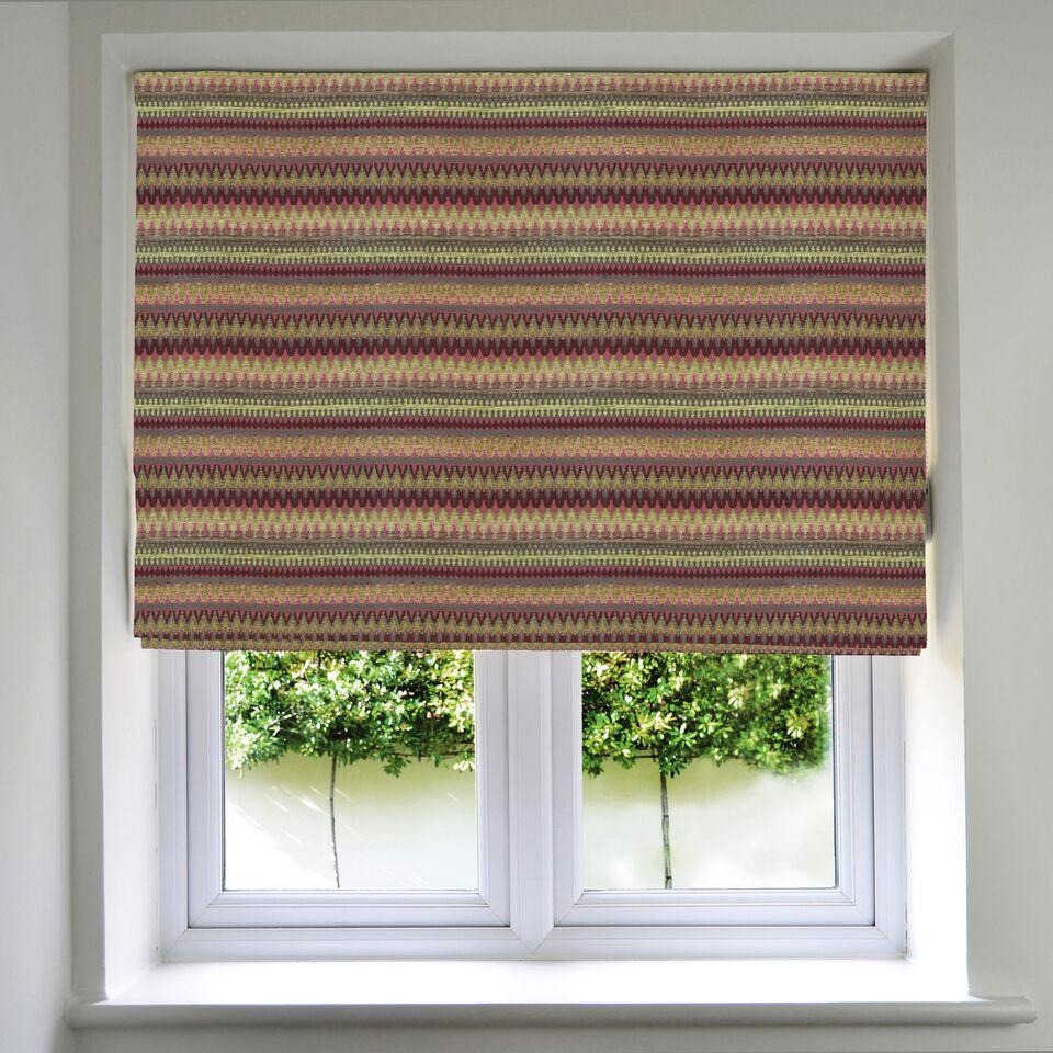 McAlister Textiles Curitiba Aztec Pink + Grey Roman Blind Roman Blinds Standard Lining 130cm x 200cm Pink