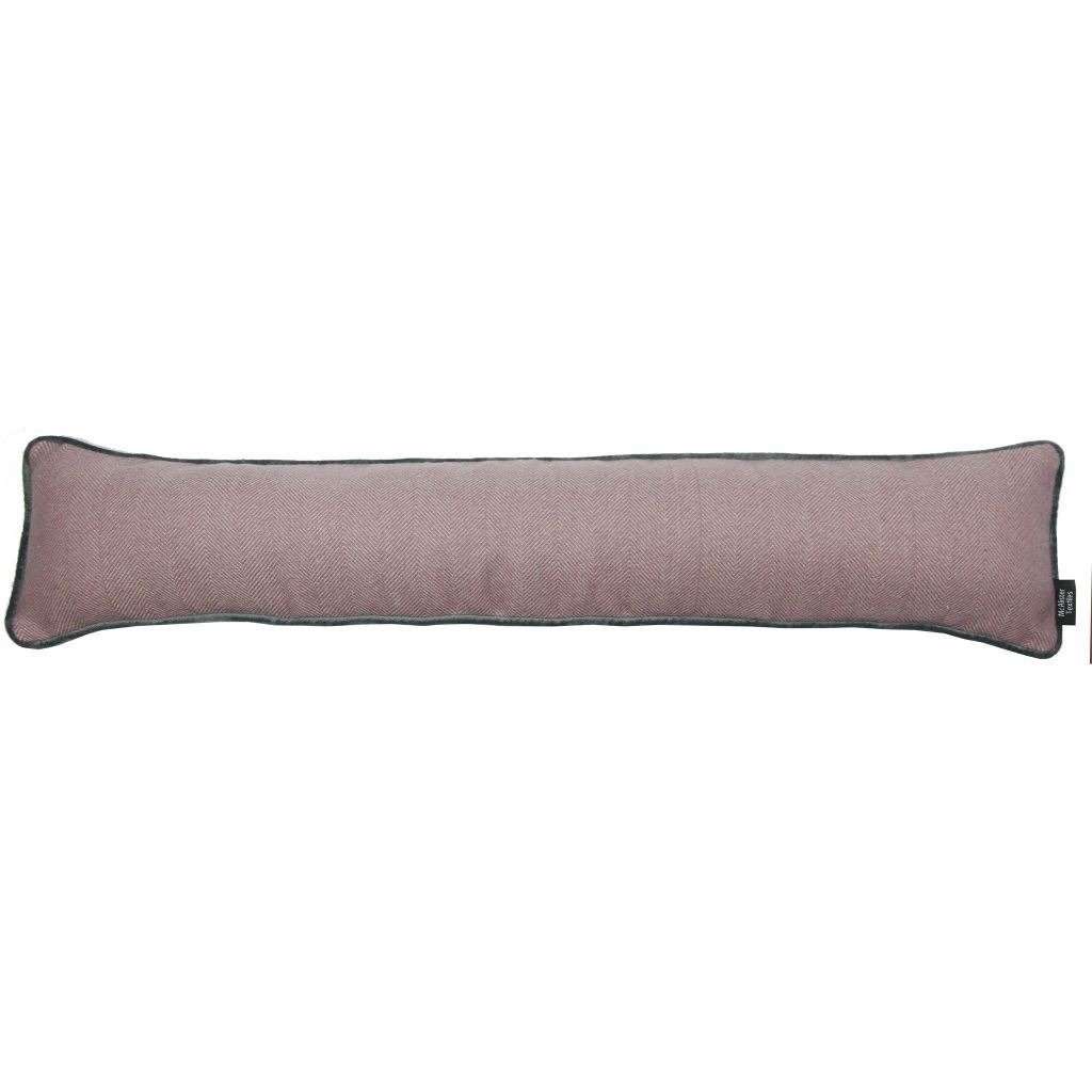 McAlister Textiles Herringbone Boutique Purple + Grey Draught Excluder Draught Excluders 18cm x 80cm 