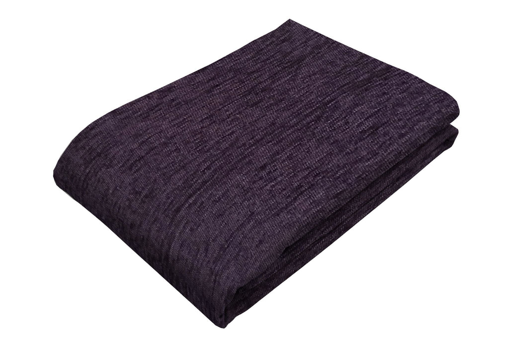 McAlister Textiles Plain Chenille Purple Throws & Runners Throws and Runners Regular (130cm x 200cm) 