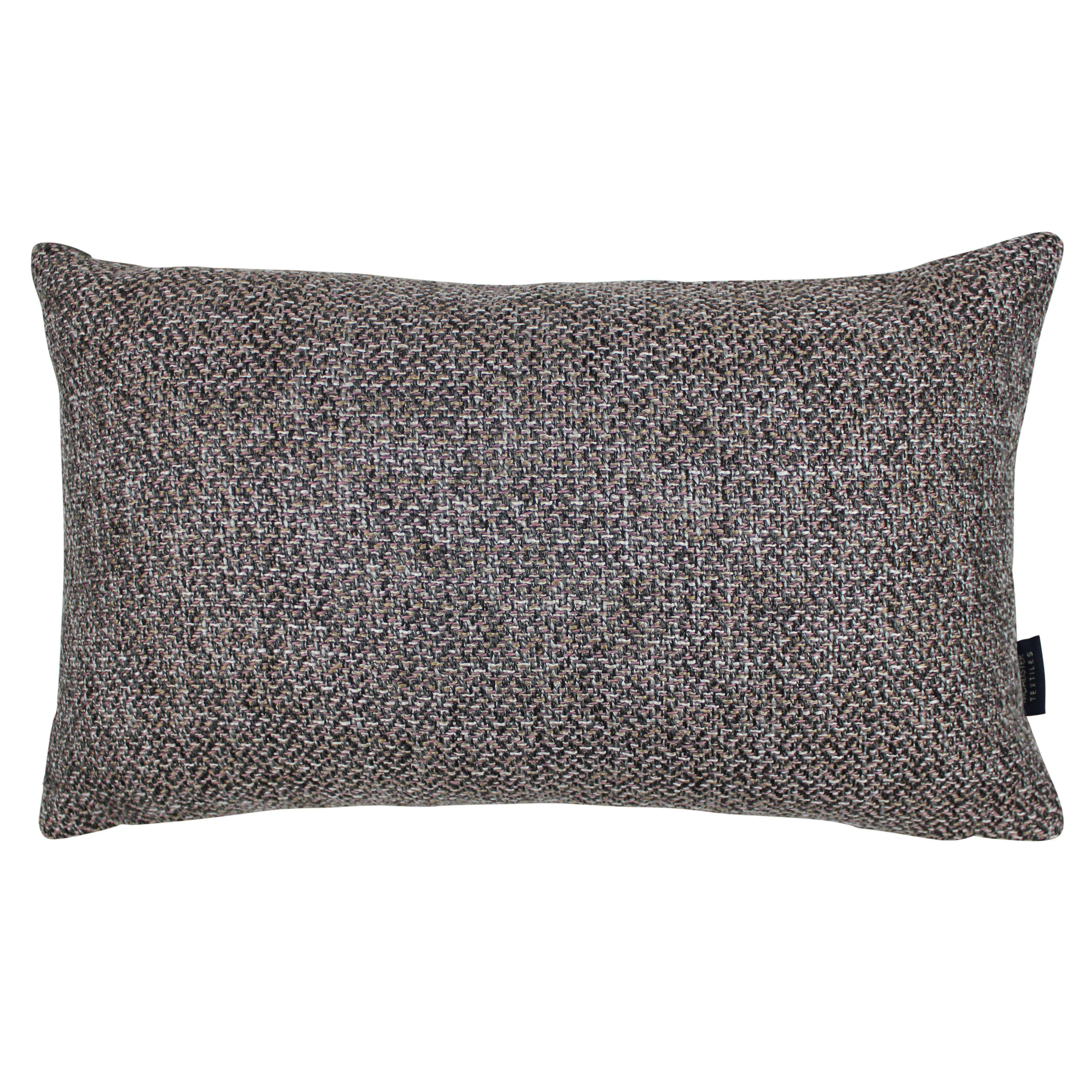 McAlister Textiles Lewis Tweed Pillow Grey Heather and Charcoal Pillow Cover Only 50cm x 30cm 